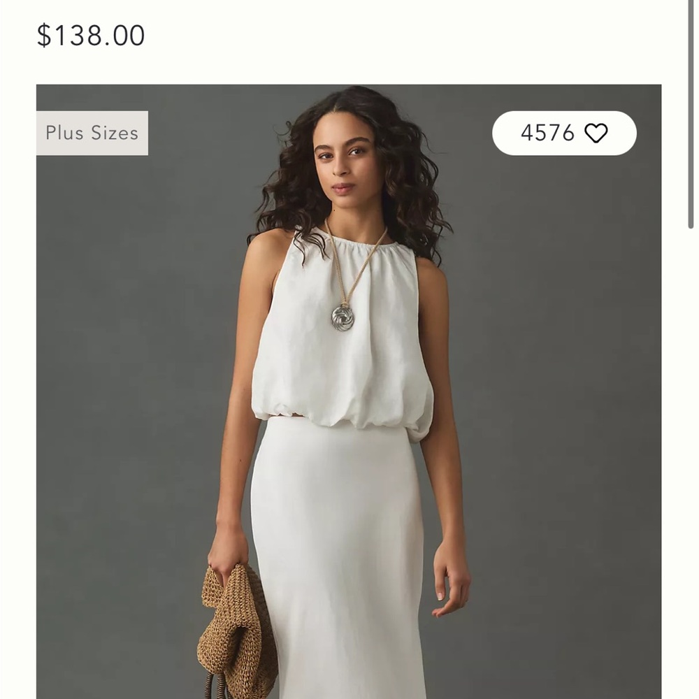 Anthropologie White Linen Tilda Maxi Skirt